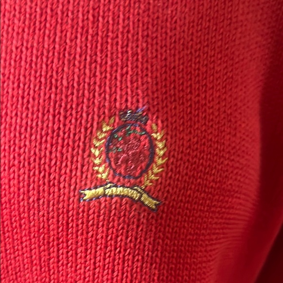 Tommy Hilfiger Red Crew Neck Sweater with Embroidered Logo - Picture 4 of 8